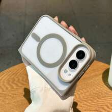 Miniso 磁吸無線充電手機殼，相容 iPhone Duo，新款 iPhone 18 折疊式，壓克力 PC 硬背 + TPU 軟邊，高透明 HD 保護殼，極簡商務高級風，男女通用 - 灰色 - 查看 6