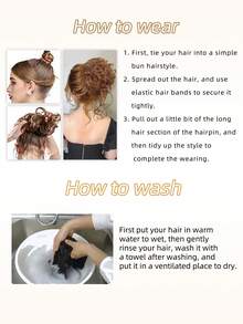 Disheveled Bun Hairstyle, Various Color Elastic Hair Clips, Suitable For Women, Applicable For Halloween, Music Festivals, And Daily Outings - Multicolor - View 8