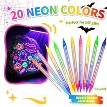 Happy Halloween! New Fabric Markers, 15pcs-30 Colors/12pcs-24 Colors, Can Draw And Write On Clothes, Hats, Glow Under UV Light, Easy To Apply, Convenient For Drawing Inspiration, Suitable For Art Classes, Creating Surprises, Especially Perfect For Halloween Graffiti And Holiday Celebrations - Sets - View 18