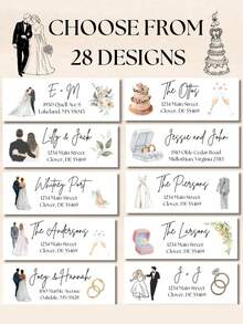 Custom Wedding Or 'Save The Date' Return Address Labels, Personalized Bride And Groom Stickers For Invites, Wedding Favor Packaging Labels - Multicolor - View 1