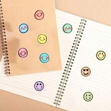 500pcs/Roll Smiling Face Labels, Colorful Smiling Face Labels, Holiday Teacher Reward Decorative Stickers, Inspirational Stickers, Happy Smiling Face Handmade Sealing Stickers, Gift Self-Adhesive Sealing Stickers, PVC Waterproof Stickers - Multi-color - View 4