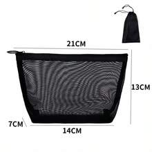3/1pc Minimalist Makeup Bag - Lightweight, Durable, Zippered Travel Storage Pouch With Adjustable Strap, Multifunctional Portable Mesh Transparent Toiletry Bag, Simple Storage Bag With Zipper - A - View 18