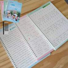 1 Set Of 3 3D Grooved English Handwriting Practice Books, Simple Version, Including Basic English Letter Training, Vocabulary Training, Sample Text Training And 1 Set Of Magic Pen With 5 Refills, Reusable, Suitable As Birthday Gift - Set Of 3 Notebooks + 1 Pen With 5 Refills - View 9