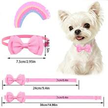 10pcs Solid Color Double Layer Bowknot Dog Cat Decorative Bow Collar Adjustable - Multicolor - View 2