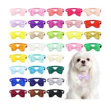 10pcs Solid Color Double Layer Bowknot Dog Cat Decorative Bow Collar Adjustable - Multicolor - View 3