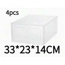 1pc Upgradable Stackable Transparent Shoe Box Display Storage Box, Plastic Transparent Drawer-Style Shoe Box, Can Be Placed Independently, Suitable For Office And Home Display And Storage, Transparent And Black Options Available - View 13