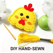 6Pcs Farm Animals Felt Sewing Craft Kit For Kids, DIY Handmade Animal Keychain Pendant Making Set, Comes With Needles, Sewing Thread & Bead Chains(Color Random),Educational Beginner Sewing Art Craft Supplies,Birthday Holiday Gift For Boys Girls - Multicolor - View 5