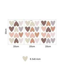 3pcs PVC Wall Stickers, Modern Heart Pattern Home Decor Wall Decals, Stickers, Wall Decals, Home Decor Supplies, Spring Decoration Refresh Home, Decorative Stickers Gift Birthday Graduation - Multi-color - View 7