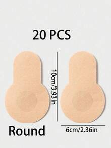 (40/20/10pcs) Bantalan Pengangkat Payudara Tak Terlihat untuk Payudara Besar & Ukuran Plus, Penutup Puting Seksi Anti-Silau, Penutup Lembut, Puting Tidak Terlihat Tembus Pandang - Krem - View 11