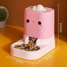 2-In-1 Automatic Pet Feeder And Water Dispenser Set, Independent Combination Design, Gravity-Fed Cat Food Feeder, Large Capacity Dog Food Water Station, Cute Cartoon Design Suitable For Kittens, Puppies And Small Pets - Large Capacity - View 11
