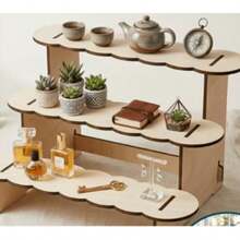 1pc Wooden Desktop Organizer Rack, Multi-Layer Design, Suitable For Home Storage And Display, Desktop Display Stand - Multicolor - View 5