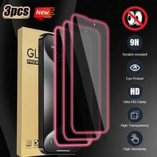 Set Of 3 (Pink Glow-In-The-Dark Anti-Peep) Privacy Tempered Glass Screen Protectors That Shine At Night. Smooth Surface With Good Gloss | Reinforced Glass Protection, Compatible With Compatible With Iphone 18Pro 18Promax 18 Duo 17 16 15 14 12 13 11 - 3pieces/PINK Privacy - View 2