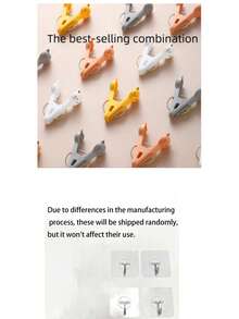 12/6/1pc Windproof Cartoon Cute Design Clips, Suitable For Towels, Clothes, Blankets, Beach Chairs, Pool Chairs, Beach Towel Clips, Memo Clips, Party Decoration Clips, Suitable For Home And Travel Use. Clip Colors Random - Multicolor - View 6