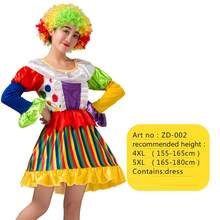 Adult Women's Colorful Spliced Clown Dress, Halloween Circus Cosplay Costume, Stage Performance Party Dress Up Skirt - Multicolor - View 15