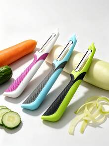 1/3pcs Stainless Steel Multi-Function Peeler, Kitchen Home Potato Peeling Tool, Vegetable & Fruit Peeling Knife (3pcs Set) - Multicolor - View 10