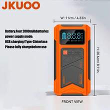Portable Car Jump Starter, 180PSI Digital Display Tire Inflator, Compatible With Gasoline Engines And Various Engines, LED Flashlight Car Accessories Set, Portable Car Emergency Tool, Includes Various Adapters, A Multi-Functional Product Combining Car Jump Starter And Tire Inflator - Portable Multi-functional Integrated Pump - View 3
