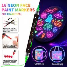 Happy Halloween! New Fabric Markers, 15pcs-30 Colors/12pcs-24 Colors, Can Draw And Write On Clothes, Hats, Glow Under UV Light, Easy To Apply, Convenient For Drawing Inspiration, Suitable For Art Classes, Creating Surprises, Especially Perfect For Halloween Graffiti And Holiday Celebrations - Sets - View 11