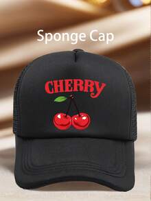 1pc Men 'hat 'CHERRY' Printed Hats For Men Adjustable Design UV Protection Perfect For Outdoor Excursions, Hiking, And Everyday Wear-A Perfect Gift. - Multicolor - View 6