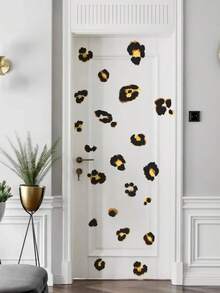 Leopard Print Wall Sticker, Decal, Wall Decor, Floral Home Decoration, Spring Decor Project Refresh Your Home, Llama Decorative Sticker Gift Birthday Graduation - Multi-color - View 1