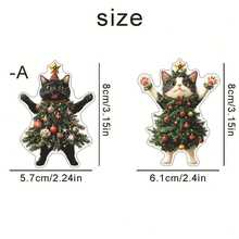 1pc Christmas Tree Kitten Christmas Pendant Suitable For Keychain, Bag, Car Rearview Mirror, Backpack Charm, New Christmas Black Cat White Cat Christmas Tree Children's Gift Keychain Pendant Backpack Key Ring Charm - Multi-color - View 6