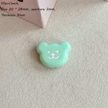 Solid Color Dripping Oil Smiling Face Acrylic Bear Head Pendant DIY Handmade Keychain Bag Hanging Accessories Gift Matching - Multicolor - View 18