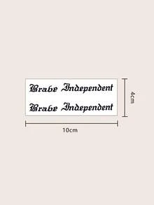 1pc Waterproof Anti-Rub PVC Realistic Tattoo Sticker "Brave & Independent" Letter Pattern, Suitable For Daily Wear - Grey - View 6