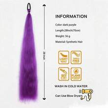 European And American Cross-Border Hot-Selling Rubber Band Ponytail Wig, Boxing Braid Colorful Elastic Rope Wig, Ponytail Hair Tie Hair Accessory - Maroon - View 4