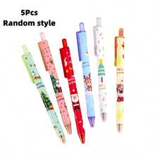5pcs/20pcs Christmas Themed Retractable Gel Pens With Refills Set, Includes Random 10 Pens And 10 Refills, Suitable For Students' Daily Writing, Journaling, And As Christmas Gifts For Children From Parents - Multicolor - View 10