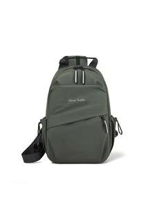 Minimalist Army Green Convertible Sling Backpack, Small Multi-Pocket Nylon Chest Bag Lightweight Crossbody Daypack For Men Daily Outdoor Use - Multicolor - View 12