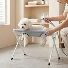 1pc Foldable Pet Grooming Stand (60*40*33cm), Portable Elevated Pet Bathing Rack With Breathable Mesh Tabletop, Suitable For Dog And Cat Bathing, Drying, And Grooming, For Large, Medium, And Small Dogs And Cats, Stable Fixed Pet Bathing Accessory - 60*40*33cm - View 3