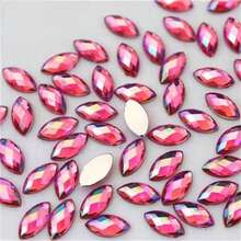 260 Rhinestone Akrilik AB Mengkilap, Ukuran 0,23 x 0,47 Inci, Bagian Belakang Datar, Cocok untuk Berbagai Proyek Pembuatan Perhiasan, Seni Kuku dan Kostum Pernikahan, Perlengkapan Scrapbook, Kerajinan Tangan - warna - View 6