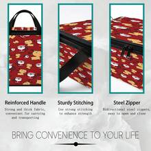 1PC Christmas Cartoon Santa Claus & Reindeer Pattern Foldable Storage Box, Portable Zipper Fabric Organizer, Double Handle Large Capacity Storage Bag, Suitable For Bedroom, Wardrobe, Holiday Decor, Home Storage - Multi-color - View 10