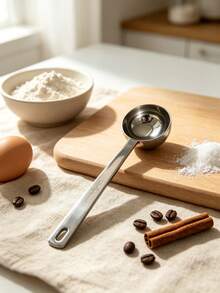 Six Pieces Baking Stainless Steel Measuring Spoon, Kitchen Sugar Powder Control Spoon, Coffee Flour Special Dosage Spoon - Silver - View 5