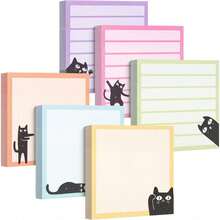 1/3/6/24pcs Cute Cat Sticker Memo Calendar Stickers, Suitable For Refrigerator, Message Notes And Other Scenes. Cartoon Pattern Memo Stickers, Suitable For Multiple Uses. Memo Pad, School Supplies That Can Be Stuck With Stickers. Random Style. - Multicolor - View 6