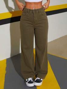 Women Jeans - Army Green - View 2