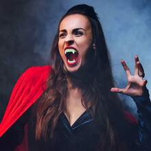 3/5/8/12/15 st neonfärgade vampirtänder för Halloween, roliga prankrekvisita, slumpmässiga färger, cosplay-hörntänder, festkostymleksak och present - Multifärgad - Visa 6
