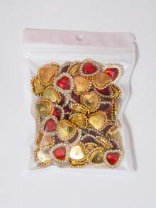 20/35/60/95pcs/Bag Mixed Color, Solid Color Heart-Shaped Rhinestone Decor With Gold Base, Suitable For Phone Cases, Bags, Shoes, Clothing Accessories And Jewelry Making DIY Crafts, Multiple Colors Available - Heart-shaped Diamond - View 16