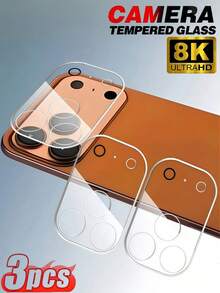 3 buah Pelindung Lensa Kamera Full Coverage, Kompatibel dengan iPhone DUO 18Promax/18Pro/17Promax/17Pro/16 Pro Max/17 Air/15/14/13/12/11, Aksesori Kaca Lensa Belakang - Clear - View 44