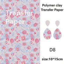 Floral Pattern Polymer Clay Earrings Water Transfer Paper, Soft Clay Jewelry Handmade Transfer Stickers, Handmade Shaping Decorative Craft Materials, Vintage Rose And Bird Pattern, DIY Pendant Jewelry Creation, Handmade Ceramic Decoration Consumables, No Battery Required, Simple And Convenient To Use. - Floral Pattern - View 15