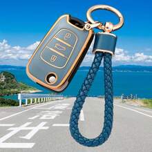 Car Key Fob Cover With Keychain, For HYUNDA I10 I20 Ix20 I30 Ix35, For KIA Ceed Soul Sportage Venga 3 Button Remote Key Prevents Wear Protector Case, Easy Install Thin Slim Snug Fit Durable Soft TPU Key Shell & Keychain - Modern Style C - View 2