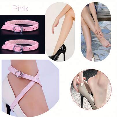 1Pair Detachable Crisscross High Heel Ankle Straps Adjustable Buckle Anti Slip Shoe Straps, Multicolor Removable Shoe Band For Loose Heels