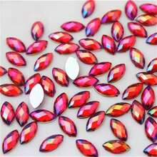 260 Rhinestone Akrilik AB Mengkilap, Ukuran 0,23 x 0,47 Inci, Bagian Belakang Datar, Cocok untuk Berbagai Proyek Pembuatan Perhiasan, Seni Kuku dan Kostum Pernikahan, Perlengkapan Scrapbook, Kerajinan Tangan - warna - View 20