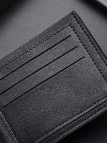 SHABILI New Men's Short Wallet, Youth Fashion Plaid Horizontal Soft Wallet With Large Capacity And Multiple Card Slots - Black - View 8