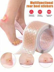 QKC 1pc Anti-Friction Heel Patch, Easy-Peel Pain Relief Adhesive Pad For Shoes, Prevents Blisters And Chafing, Convenient For Home Storage - Khaki - View 7