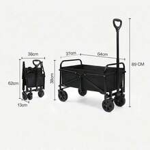 Camping Cart With Tabletop, Outdoor Picnic & Outing, Pull Handle, Mobile Foldable Trolley - Multicolor - View 11