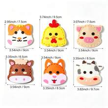 6Pcs Farm Animals Felt Sewing Craft Kit For Kids, DIY Handmade Animal Keychain Pendant Making Set, Comes With Needles, Sewing Thread & Bead Chains(Color Random),Educational Beginner Sewing Art Craft Supplies,Birthday Holiday Gift For Boys Girls - Multicolor - View 3