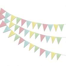 1-Piece Pastel Paper Flag String Decoration - "First Trip Around The Sun" Sunshine Theme Macaron Flag Banner Banner Multicolor Paper Flag String - Suitable For Weddings, Birthdays, Children's Parties And Celebrations - Easy-To-Hang Pennants, Flag Decoration - Multicolor - View 1