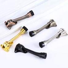 2pcs Zinc Alloy Door Stopper Anti-Theft Door Stopper Kick Down Home Door Holder Rubber Buffer Mounted Stopper For Home Tools Accessories - Multicolor - View 6