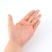 1pc New Classic Initial Infinity Symbol Pendant Gold Stainless Steel Bead Chain Necklace For Women - Necklace - View 4