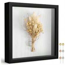 Califortree Shadow Box Frame With Soft Linen Backing, For Flowers, Tickets And 3D Items Storage And Display, Black - A - View 2